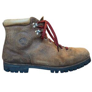 Vintage Vasque Brown Suede Leather Hiking Mountaineering Boots Men 14 Italy 7506